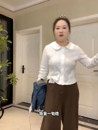 韩版复古纯棉娃娃领长袖衬衣女秋季2025新款叠穿短款衬衣打底上衣#品质女装 #时髦精 #小个子女生 #显瘦 #每日穿搭推荐
