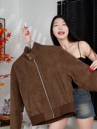 视频同款绒面皮衣夹克外套,穿出高级感,高品质上衣外套 #穿出高级感 #今天穿什么 #男士穿搭 #夹克外套 #夹克男
