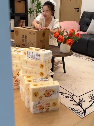 清风挂抽纸也开始卷了吗?这么大一箱到手整整10提,才这个价格?#生活用纸 #抽纸 #柔软亲肤
