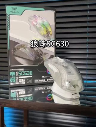 狼蛛SC630无线三模透明办公鼠标静音磁吸座充RGB灯效 #鼠标 #无线鼠标 #狼蛛SC630 #透明鼠标 #鼠标推荐