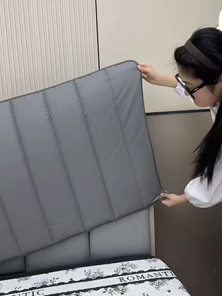 轻奢【科技布】全包套罩套夹棉加厚床头罩全包万能套2025新款#床头罩 #科技布床头罩 #全包床头罩 #卧室装饰 #新款床头罩