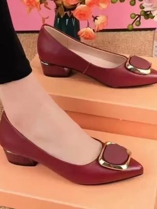 【反季青库存】软底低跟单鞋女士春季浅口粗跟修面皮舒适皮鞋D10 #女士鞋休闲鞋 #女款休闲鞋推荐 #软底小单鞋 #百搭潮鞋推荐 @DOU+上热门
