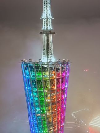 广州,最不忘本的一线城市,一线城市中唯一的三级财政,凭借一己之力帮扶省内外的城市#广州夜景 #珠江新城 #航拍