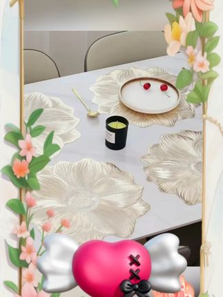 #餐桌垫推荐 #荷花餐垫 #防水防油 #PVC 餐垫 #隔热垫 荷花餐垫防热防水防油污 pvc 可水洗隔热垫酒店餐厅桌垫 wty