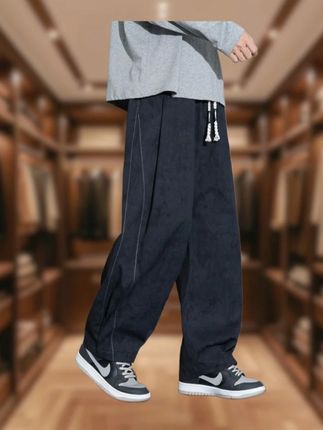 休闲裤男士春秋季宽松锥形裤胖子裤子加肥加大码阔腿裤 #男士休闲裤 #宽松锥形裤 #男士阔腿裤 #男士长裤 #男装