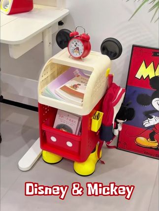 迪士尼落地书架,移动收纳超方便,零食玩具书包都能装! #移动收纳架 #书包放置架 #书包收纳处 #玩具收纳架 #收纳神器