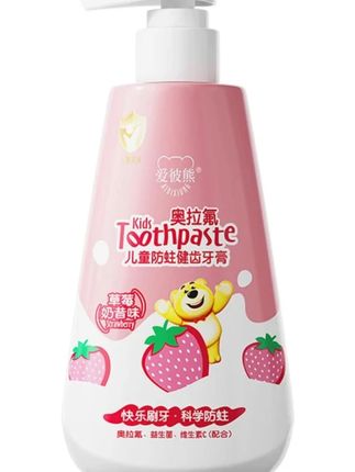 #牙膏 #儿童牙膏 #奥拉氟牙膏 #宝宝牙膏 #儿童必备 奥拉氟儿童牙膏防蛀含氟3-6-12岁宝宝护齿按压式水果味牙刷甜牙膏