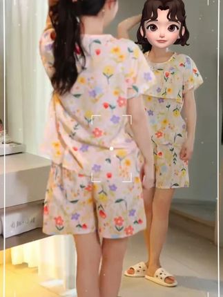 不走光#睡衣女夏 #家居服睡衣 #轻薄透气 #遮肉显瘦 #女士睡衣推荐
