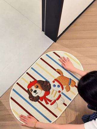 让我看看谁家浴室 还没铺上这张#亚麻 #浴室垫 不仅遇水能瞬间吸收,背面还是橡胶防滑设计,踩一踩脚感柔软舒适#地垫 #防滑