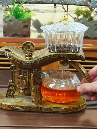 懒人磁吸玻璃全半自动出水茶具套装家用家用简约泡茶壶差别