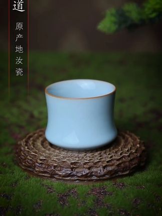 汝瓷束腰杯 原矿汝瓷汝州原产地#汝瓷 #茶具 #主人杯 #茶具好物推荐 #汝窑