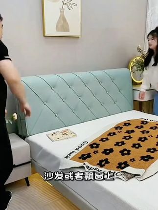卡梵拉科技布床头靠垫榻榻米床头软包大靠背垫自粘床头靠枕免洗#卡梵拉科技布床头靠垫