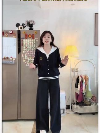 (G681)2025秋季新款大码撞色宽松显瘦针织衫女 #显瘦穿搭 #微胖穿搭 #秋季新款 #针织衫 #针织衫上衣 (G681)2025秋季新款大码撞色宽松显瘦针织衫女学院风洋气百搭上衣