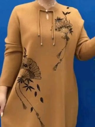 #谁穿谁好看 #宽松遮肚 #中老年女装 春秋款女装针织衫百搭减龄中老年妈妈装2025新款大码中长款打底衫