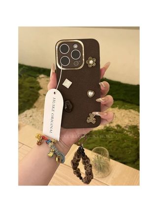 秋冬ins皮纹咖色创意适用苹果17手机壳iphone16/15/14/13promax#秋冬手机壳 #ins风手机壳 #苹果手机壳 #皮纹咖色 #创意手机壳