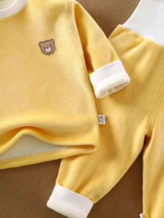 宝宝加绒秋冬儿童高腰护肚保暖内衣婴儿打底加厚春秋睡衣幼儿冬季#萌娃穿搭 #童装 #母婴好物 #每日童装穿搭分享 #婴幼儿服饰