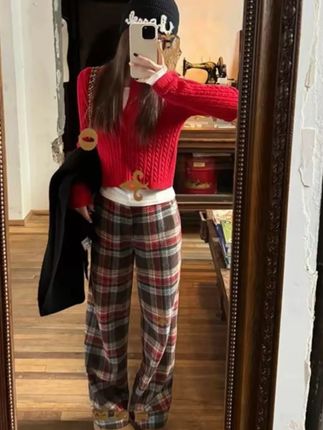 MosesQueen/魔西女王红色短款针织开衫修身毛衣显瘦长袖针织衫女#轻奢女装#百搭#宽松遮肚#高级感穿搭#毛衣