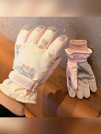 【可触屏】2025新款加绒可爱滑雪手套女士秋冬天加厚防寒防风手套#女士手套 #加绒手套 #触屏手套 #秋冬防寒 #滑雪装备