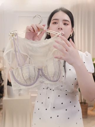 蕾丝透气不闷汗,胸型圆润自然像天生~ #蕾丝内衣 #仙女bra