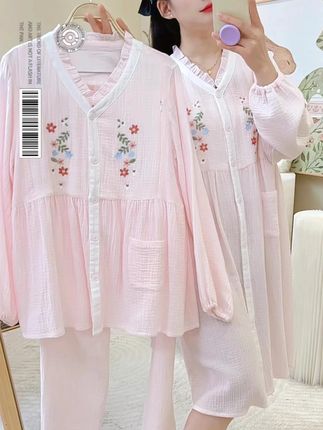 被追问的盛夏月子服!全棉带胸垫太懂懒人了/1475 #夏季薄款月子服 #带胸垫月子服 #外穿月子服#7月份预产期