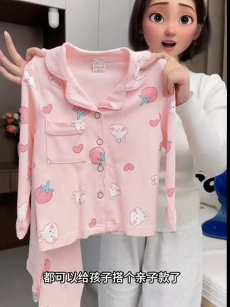 儿童睡衣纯棉套装春秋款开衫长袖卡通中大童男女童家居服韩版童装#高品质童装 #儿童家居服 #透气舒适 #家居服睡衣 #反季特卖
