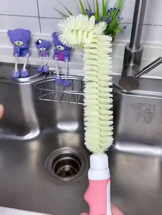 破壁机刷子360度硬毛的杯刷清洗长柄榨汁机豆浆机清洁刷洗刷家用非常好用的杯刷,各种杯子、破壁机、奶瓶用它刷都很方便!#长柄杯刷 #奶瓶刷 #杯刷