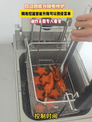 小吃油炸时间和温度控制不精准看看这款炸炉 #油炸炉 #升降油炸炉 #智能油炸炉 #电炸炉 #燚仕德