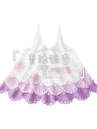 DIY材料包 苏苏姐家青沐银杏背心手工DIY钩针纯棉蕾丝线毛线团自制材料包#织女手作#DIY#手工#手作diy#材料包