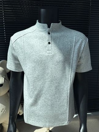 亨利领正肩拼接短袖T恤男夏季cleanfit美式高街设计感半袖上衣服#谁穿谁好看 #穿出高级感 #遮肉显瘦 #短袖t恤 #百搭t恤