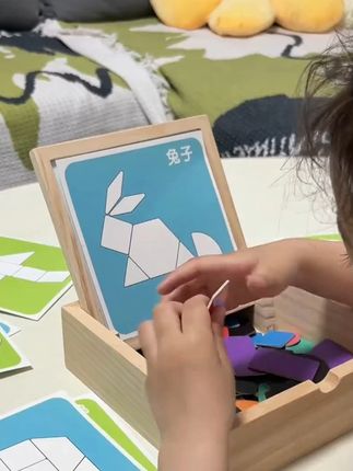 百变磁力几何拼图积木七巧板木盒装专注力益智玩具#百变磁力几何拼图 #拼图 #积木拼图 #六一儿童节礼物 #儿童礼物
