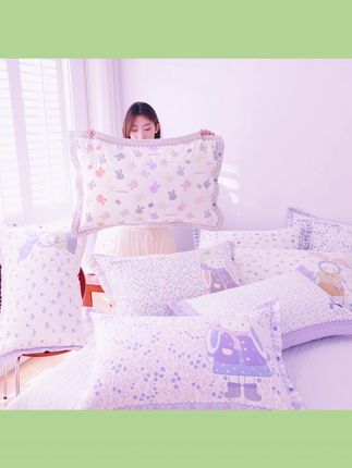 高密纯棉纱布按扣枕套一对装卡通全棉枕头套四季通用不脱落枕芯套 #纯棉纱布枕套 #按扣枕套 #一对枕套 #卡通枕套 #四季枕套