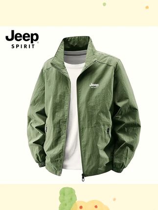 JEEPSPIRIT吉普夹克外套男秋季新款宽松休闲大码户外立领男士上衣#男士夹克 #秋季外套 #吉普男装 #休闲穿搭 #户外服饰