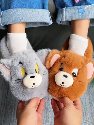 细细条男女汤姆杰瑞鼠棉拖鞋儿童正版猫和老鼠时尚亲子毛毛鞋冬#男女汤姆杰瑞 #细细条男女汤 #时尚亲子 #毛毛鞋冬 #好物分享