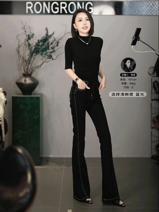 溶溶【温柔系】RONGRONG 舒适亲肤显瘦针织t恤 #精致优雅 #魅力女人 #通勤搭配 #女人味 #溶溶rongrong