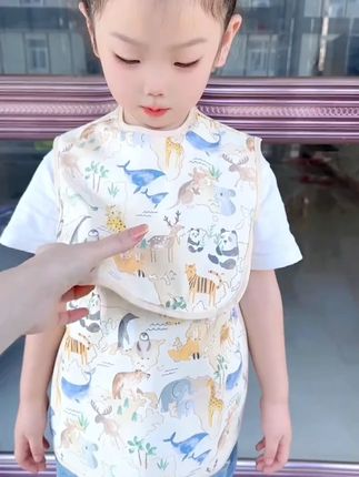 男女同款,防水防油,一擦即净 #宝宝罩衣 #围兜 #母婴好物 #婴儿吃饭围兜 #夏季必备