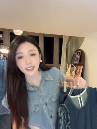 2025牛仔套装女夏季新款韩版无袖牛仔拼接上衣小个子短裤两件 #穿出高级感 #慵懒风穿搭 #夏季搭配 #无袖套装 #牛仔套装