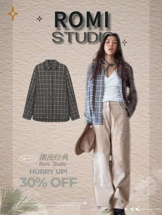 ROMI STUDIO“格纹经典”软糯磨毛早秋复古格子长袖衬衫#ootd穿搭 #显瘦穿搭 #美出高级感 #穿搭 #显高显瘦显腿长 @DOU+上热门 @DOU+小助手
