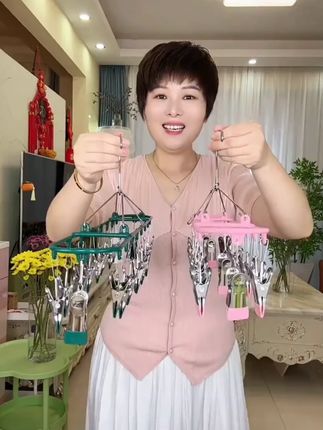 多功能袜夹衣架阳台袜子神器不锈钢夹子晾衣夹袜夹晾晒袜架内衣架