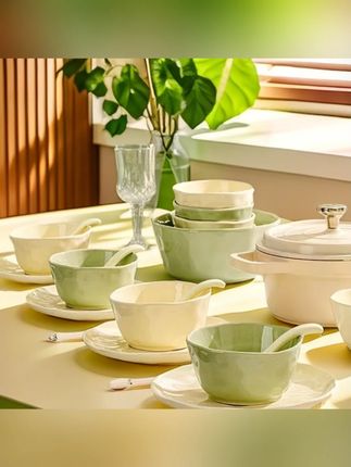 瓷县令【4个装】4.7英寸奶油风米饭碗加厚石纹陶瓷碗 釉下彩工艺#陶瓷碗 #奶油风碗 #米饭碗 #釉下彩工艺 #瓷县令