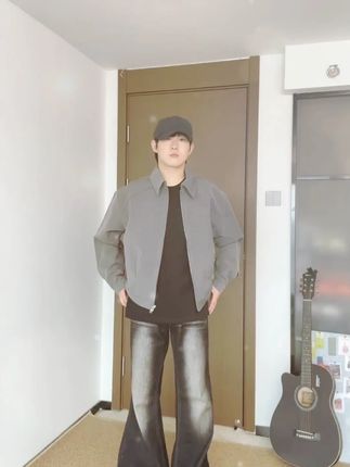 cleanfit灰色boxy外套男春秋高级感痞帅短款美式复古翻领行政夹克
