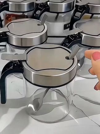 厨房家用调料罐玻璃调味料瓶收纳盒密封容器佐料罐盐罐子组合套装#厨房收纳 #玻璃调料罐 #密封容器 #家用好物 #调料收纳