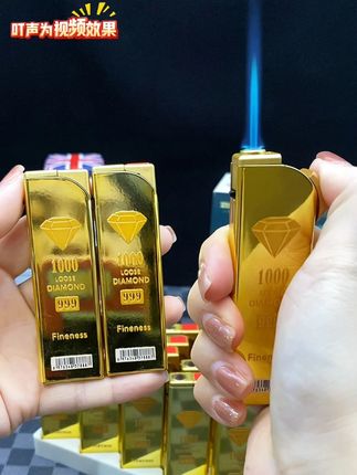 直冲蓝焰防风打火机金属防爆可充气耐用金条打火机超薄镜面土豪金 #好物推荐🔥 #打火机 #好东西一起分享 #男士必备 #高档大气上档次