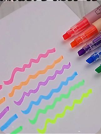得力荧光标记笔学生用记号笔彩色划重点手抄报专用笔多色小学初中高颜值可叠色记重点笔大容量黄色重点标记笔 #学生党必备 #文具安利 #学习必备神器