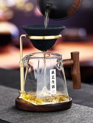 新款无孔茶漏茶滤一体套装带把日式公杯茶海分茶器功夫泡茶神器 #无孔茶漏 #今天你喝茶了吗 #高档大气上档次