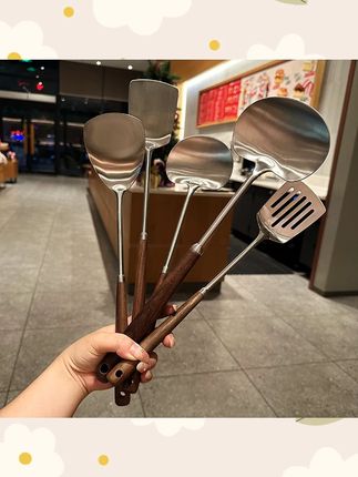 洛诺兔胡桃木蘑菇铲炒铲煎铲家用厨房炒菜煎肉老式迷你铲子厨具#蘑菇铲 #炒铲 #家用蘑菇铲 #迷你铲子 #厨具