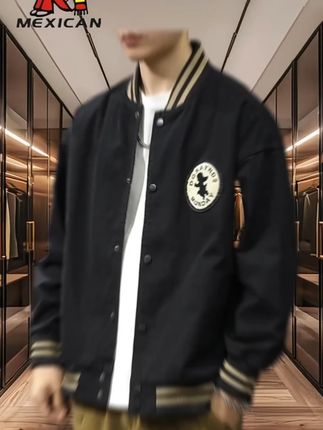 Mexican/稻草人秋季新款痞帅棒球服 Mexican/稻草人秋季新款痞帅棒球服男士纯棉外套美式休闲飞行夹克#夹克外套 #品质男装 #mexican稻草人男装 #纯棉外套 #休闲外套