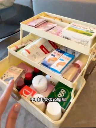 多功能的实用三层收纳箱,使用起来方便又实用! #居家好物分享  #收纳箱 #药箱  #三层收纳箱