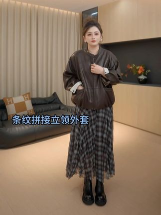 这么显瘦的皮衣外套真的绝绝子#大码女装 #显瘦穿搭 #秋季新款 #皮衣外套 #外套穿搭