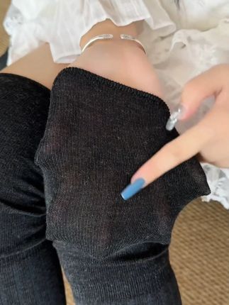 小腿袜子女搭配靴子堆堆袜春秋季美拉德长筒靴袜jk白色过膝袜#过膝袜 #过膝袜长筒袜 #长筒袜