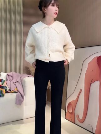 孕妇针织微喇秋冬新款2025新款垂坠感托腹裤微喇子显瘦孕妇喇叭裤#显高显瘦显腿长 #显瘦穿搭 #穿出高级感 #百搭神裤 #穿出大长腿